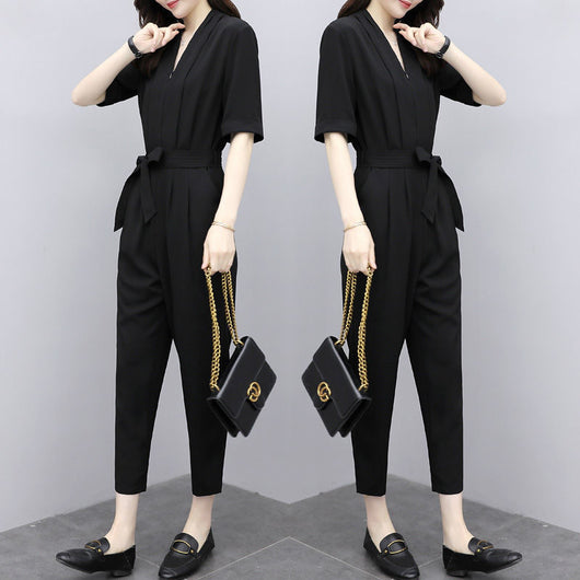 Overol Tipo Jumpsuit de Cintura Alta en Chifón - Image 5