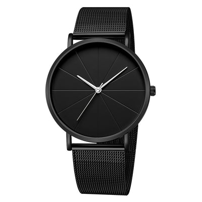 Reloj de Pareja Minimalista con Malla Negra - Diseño Europeo Unisex