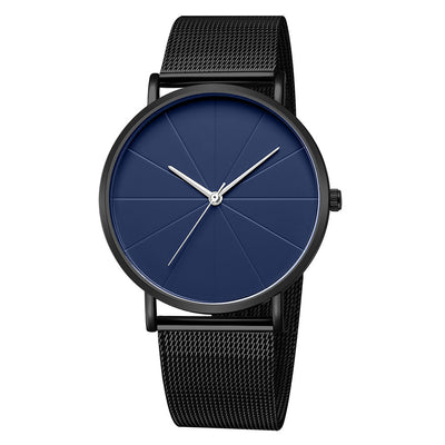Reloj de Pareja Minimalista con Malla Negra - Diseño Europeo Unisex - Image 2
