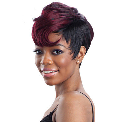Peluca de Cabello Rizado Corto con Flequillo Diagonal - Estilo Moderno - Image 3