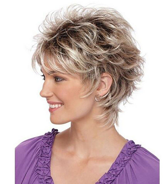 Peluca Castaño Dorado Cabello Corto Melange - Image 9