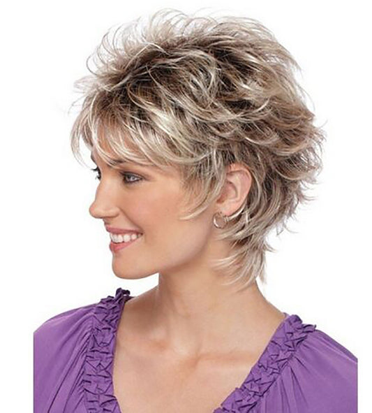 Peluca Castaño Dorado Cabello Corto Melange - Image 2