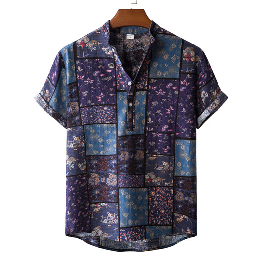 Camisa de Lino Floral Casual para Hombre