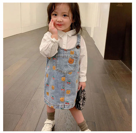 Falda Vaquera con Tirantes para Niñas - Diseño Adorable