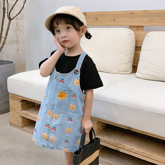 Falda Vaquera con Tirantes para Niñas - Diseño Adorable - Image 2