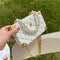 Bolso Bandolera Cuadrado Pequeño con Cadena de Diamantes y Perlas