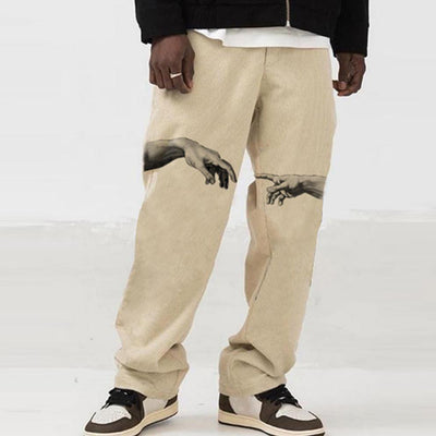 Pantalones Casuales Rectos con Estampado Moderno para Hombre - Image 9