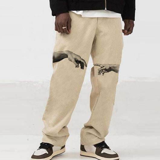 Pantalones Casuales Rectos con Estampado Moderno para Hombre - Image 4