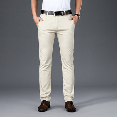 Pantalones Casuales Hombre Cuadros Rectos Elásticos Talla Grande - Image 14