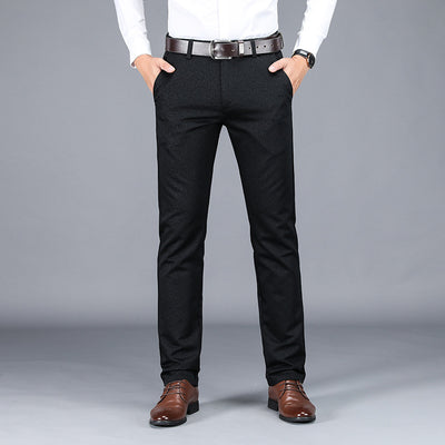 Pantalones Casuales Hombre Cuadros Rectos Elásticos Talla Grande - Image 16