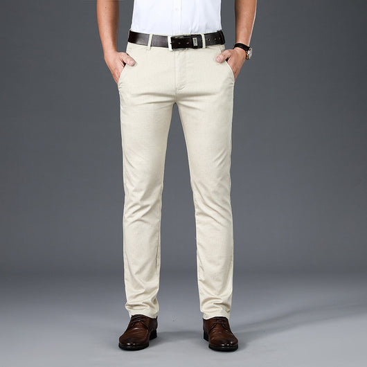 Pantalones Casuales Hombre Cuadros Rectos Elásticos Talla Grande - Image 3