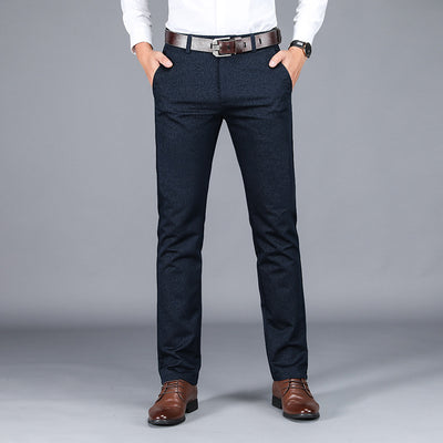 Pantalones Casuales Hombre Cuadros Rectos Elásticos Talla Grande - Image 2