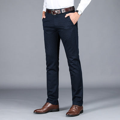 Pantalones Casuales Hombre Cuadros Rectos Elásticos Talla Grande - Image 6