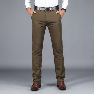 Pantalones Casuales Hombre Cuadros Rectos Elásticos Talla Grande - Image 5