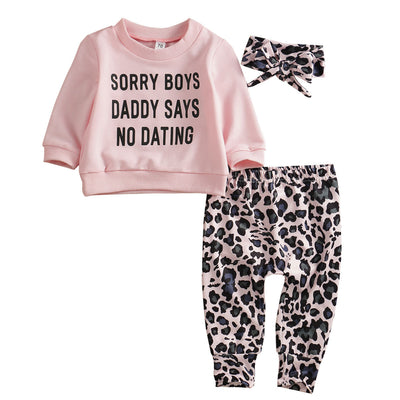 Conjunto de Bebé con Sudadera de Letras y Pantalón Estampado Leopardo - Image 5