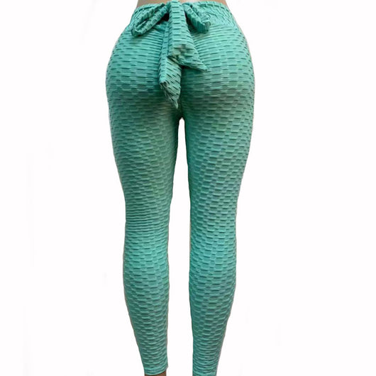 Leggins Yoga Talle Alto Jacquard Transpirable con Moño - Image 11