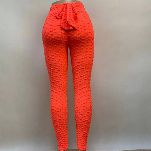 Leggins Yoga Talle Alto Jacquard Transpirable con Moño - Image 10