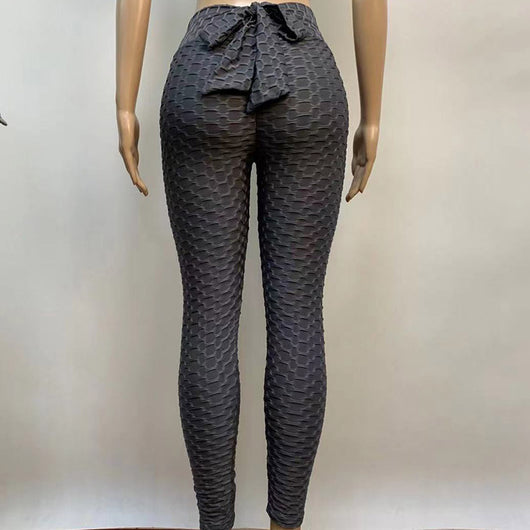 Leggins Yoga Talle Alto Jacquard Transpirable con Moño - Image 12