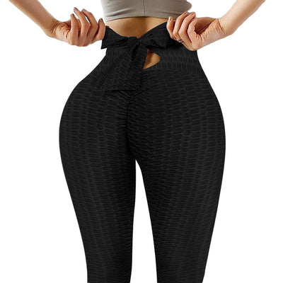Leggins Yoga Talle Alto Jacquard Transpirable con Moño - Image 9