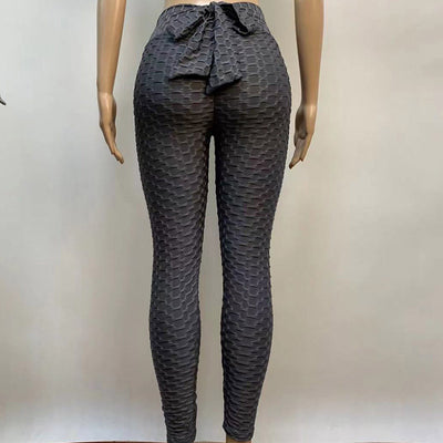 Leggins Yoga Talle Alto Jacquard Transpirable con Moño - Image 2