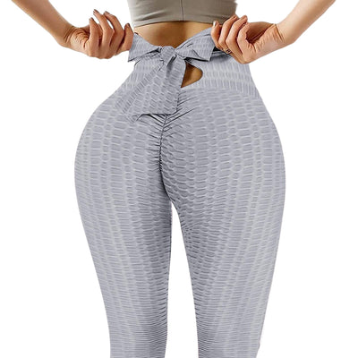 Leggins Yoga Talle Alto Jacquard Transpirable con Moño - Image 5