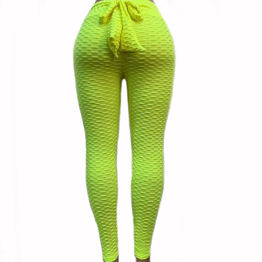 Leggins Yoga Talle Alto Jacquard Transpirable con Moño - Image 6