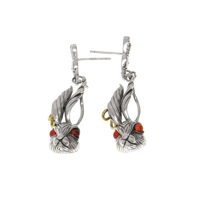 Aretes de Plata Conejo con Orejas Grandes y Ojos Rojos - Image 8