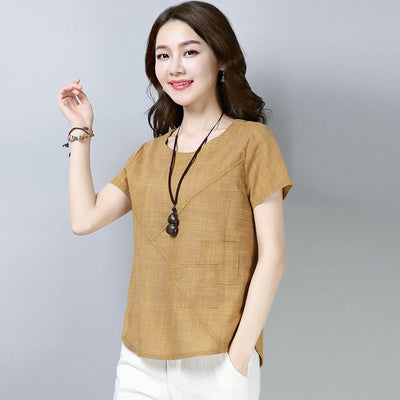 Blusa Lino Suelta Mujer - Cómoda y Versátil para Todas las Edades - Image 12
