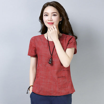 Blusa Lino Suelta Mujer - Cómoda y Versátil para Todas las Edades