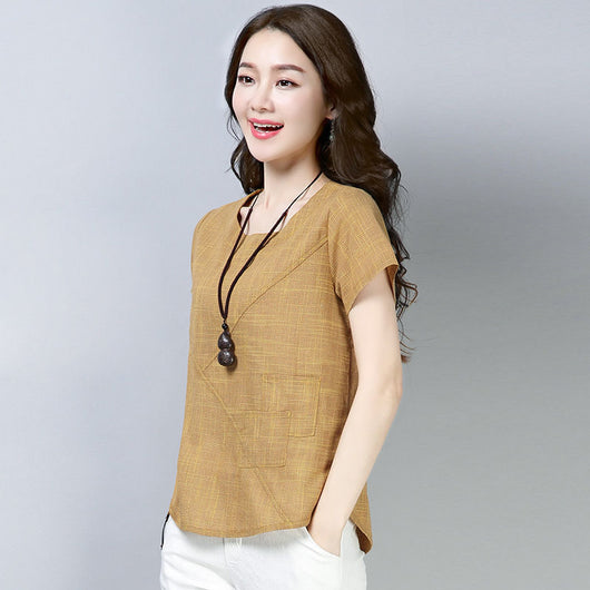 Blusa Lino Suelta Mujer - Cómoda y Versátil para Todas las Edades - Image 3