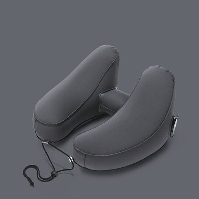 Almohada Cervical Inflable con Capucha - Diseño H para Viajes, Auto y Avión - Image 23