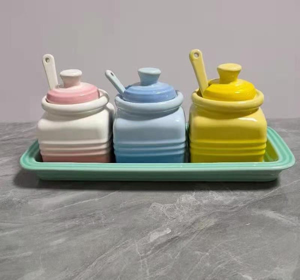Frasco de Condimentos con Cuchara Medidora - Organizador de Especias Cocina