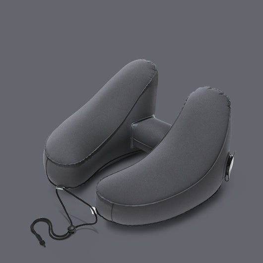 Almohada Cervical Inflable con Capucha - Diseño H para Viajes, Auto y Avión - Image 11