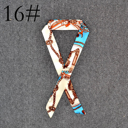 Pañuelo de Seda Largo con Lazo Decorativo Envuelto en la Asa - Image 43