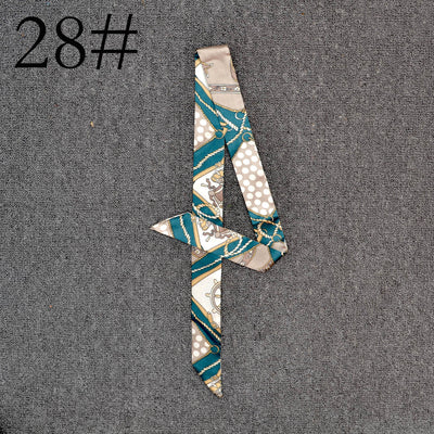 Pañuelo de Seda Largo con Lazo Decorativo Envuelto en la Asa - Image 28