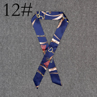 Pañuelo de Seda Largo con Lazo Decorativo Envuelto en la Asa - Image 12