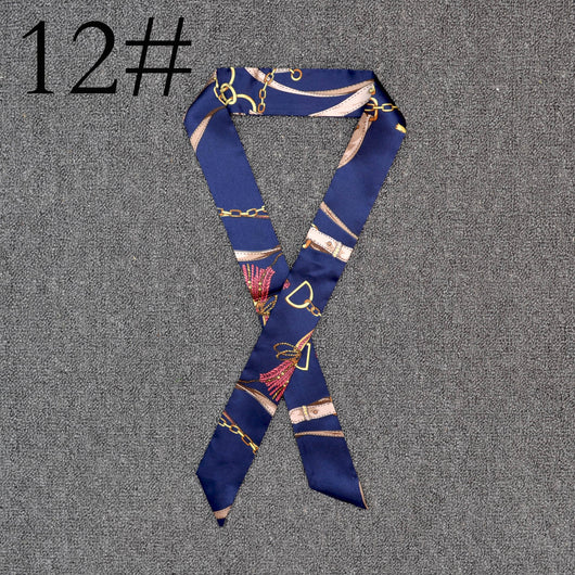 Pañuelo de Seda Largo con Lazo Decorativo Envuelto en la Asa - Image 12