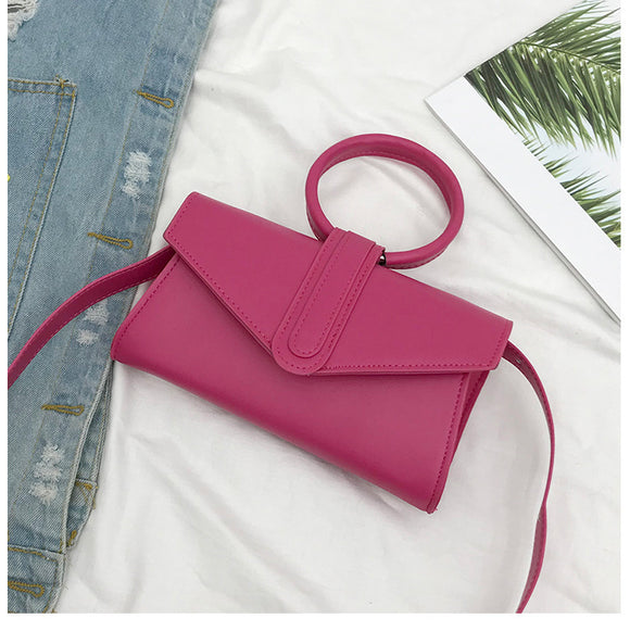 Bolsa Bandolera Compacta de Colores Pastel con Asa de Anillo
