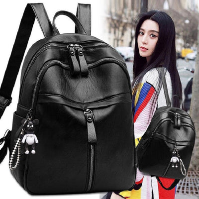 Mochila de Cuero PU Casual con Gran Capacidad