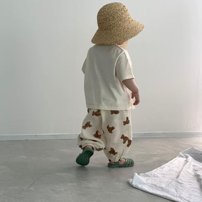 Pantalones Infantiles de Algodón Puro con Estampado de Ositos - Protección Antimosquitos - Image 3