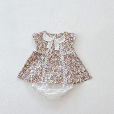 Conjunto de Ropa para Bebé Niña Floral con Bloomers Blancos - 2 Piezas - Image 11