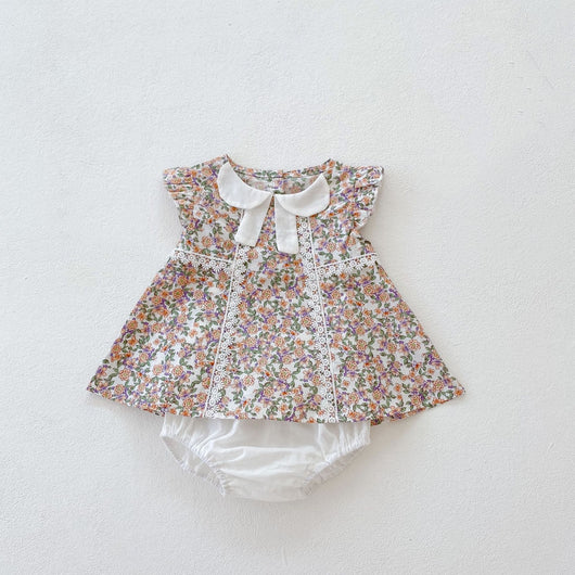 Conjunto de Ropa para Bebé Niña Floral con Bloomers Blancos - 2 Piezas - Image 11