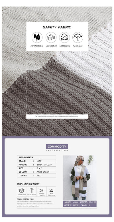 Cardigan Tejido Grueso Otoño Invierno para Mujer - Abrigo Elegante Aroma Delicado - Image 15