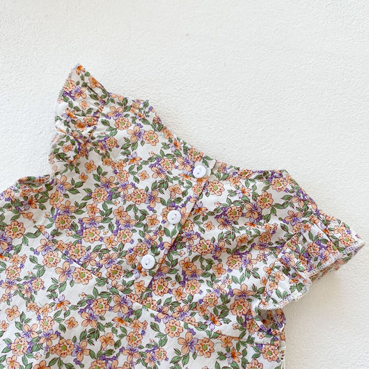 Conjunto de Ropa para Bebé Niña Floral con Bloomers Blancos - 2 Piezas - Image 3