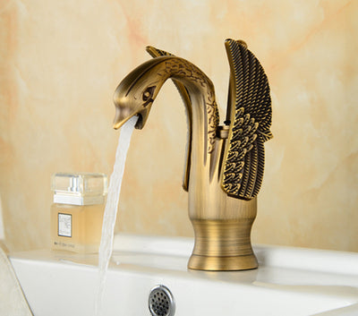 Grifo de Lavamanos Cobre Antiguo para Baño - Elegancia Clásica