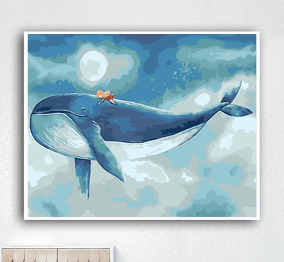 Cuadro Abstracto Ballena Azul - Pintura Digital para Sala de Estar - Image 11