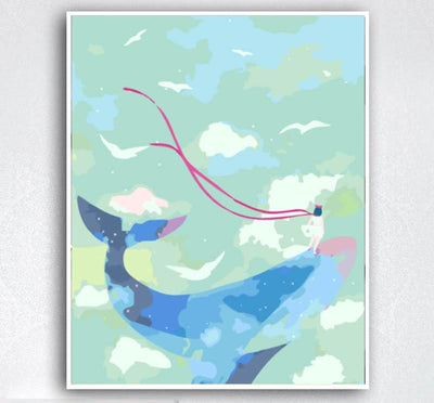 Cuadro Abstracto Ballena Azul - Pintura Digital para Sala de Estar - Image 3