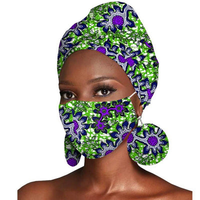 Conjunto de Tres Piezas: Pañuelo Estampado Batik de Algodón + Aretes - Image 38