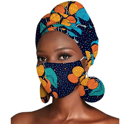 Conjunto de Tres Piezas: Pañuelo Estampado Batik de Algodón + Aretes - Image 36