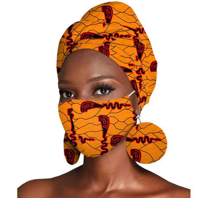Conjunto de Tres Piezas: Pañuelo Estampado Batik de Algodón + Aretes - Image 41